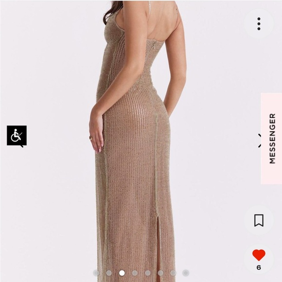 House of Cb Alondra Cafe au lait beaded maxi dress - Picture 2 of 8